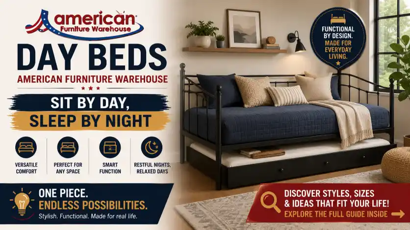 American Furniture Beds day bed combining elegant seating with practical sleeping space for versatile home living.