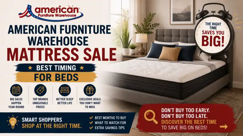 American Furniture Beds mattress buying guide highlighting seasonal sales, mattress deals, and affordable bedroom furniture savings.
