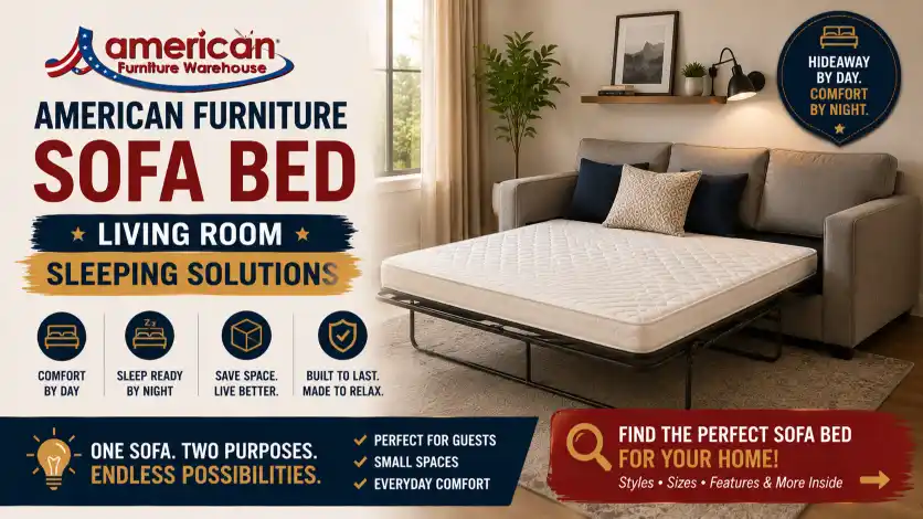 American Furniture Beds sofa bed transforming any living room into a comfortable guest sleeping space with modern style.