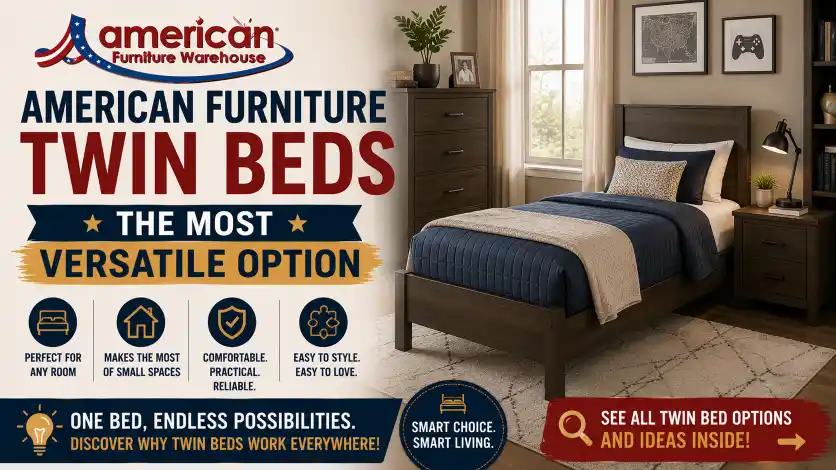 American Furniture Beds twin bed collection ideal for children's rooms, guest bedrooms, dorms, and compact living spaces.