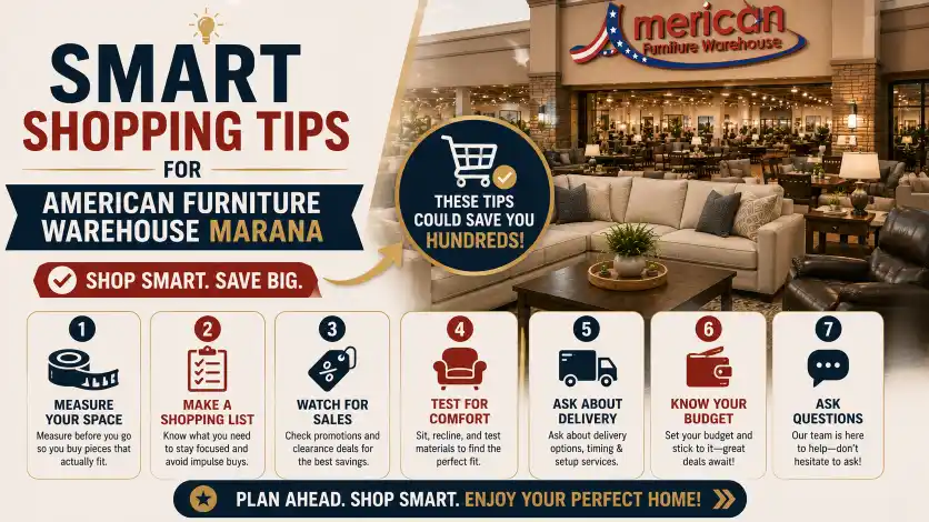 American Furniture Warehouse Marana buying guide with smart shopping tips, delivery advice, financing information, and expert recommendations for Tucson furniture shoppers.