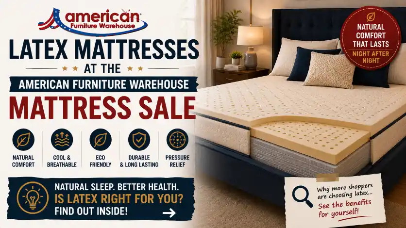 American Furniture Warehouse Mattress Sale natural latex mattresses offering breathable comfort, durability, eco-friendly materials, and pressure-relieving support.