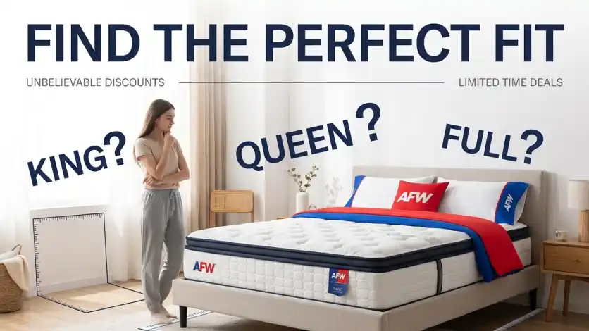 American Furniture Warehouse Mattress Sale mattress size guide helping shoppers choose the perfect Twin, Queen, King, or California King mattress.