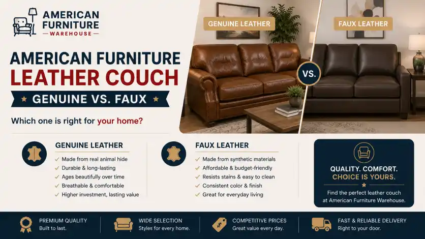 American Furniture Warehouse recliner Leather Couch