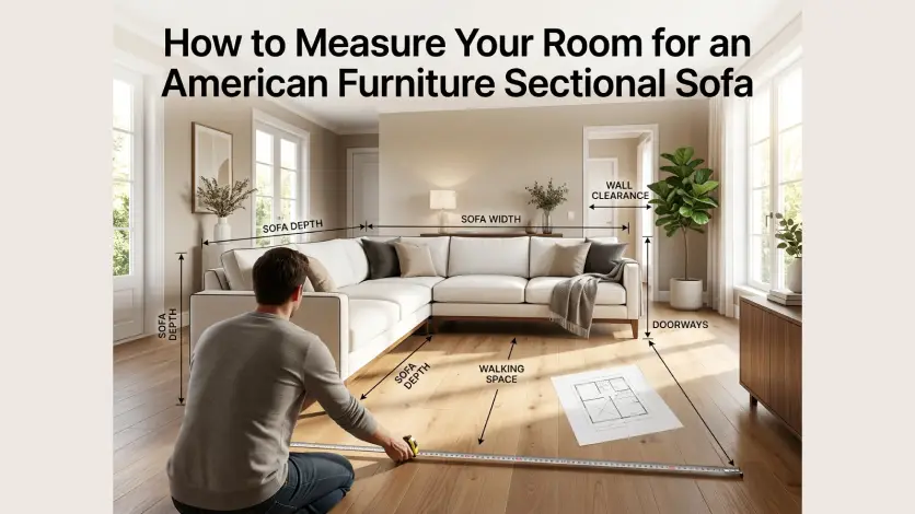 How to measure your room for an american furniture sectional sofa using accurate layout and space planning
