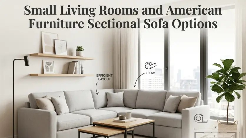 Compact american furniture sectional sofa designed for small living rooms with smart space-saving layout