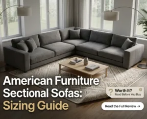 American furniture sectional sofa in a modern L-shaped living room layout