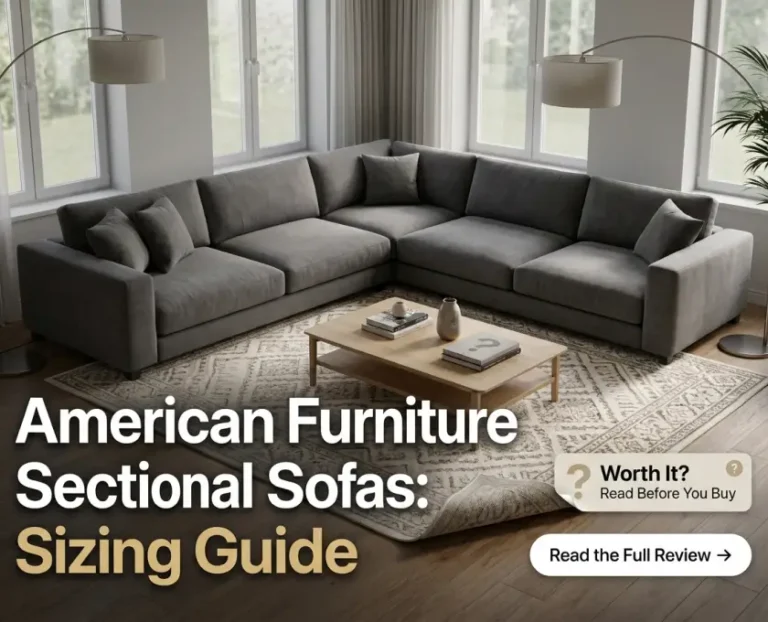 American furniture sectional sofa in a modern L-shaped living room layout
