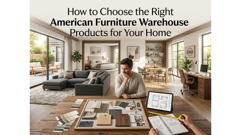 American furniture warehouse products buying guide with room planning and furniture selection ideas