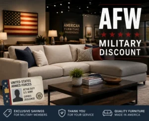 American Furniture Warehouse military discount 2026 status and savings guide