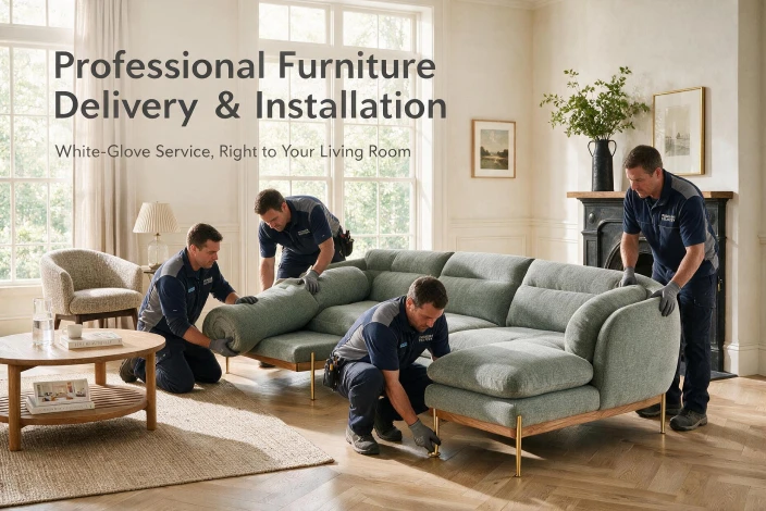 American furniture warehouse good quality delivery and assembly guide featuring professional setup, customer service, and quality inspection.