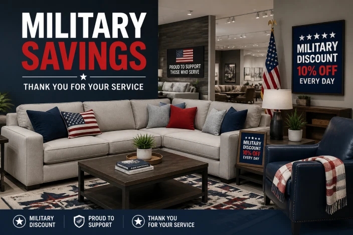 American Furniture Warehouse military discount percentage research for 2026