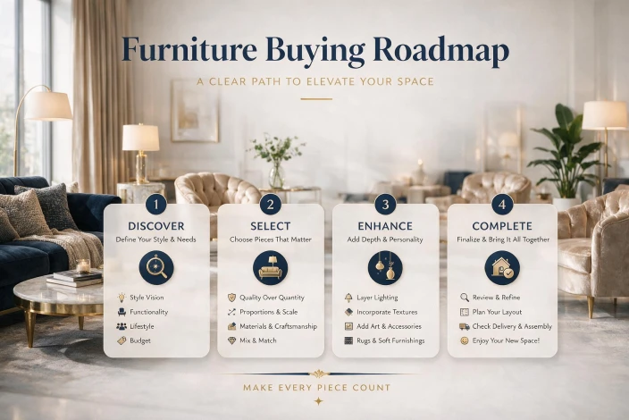 American furniture warehouse buying guide with a step-by-step process for comparing furniture, checking quality, and making informed purchases.