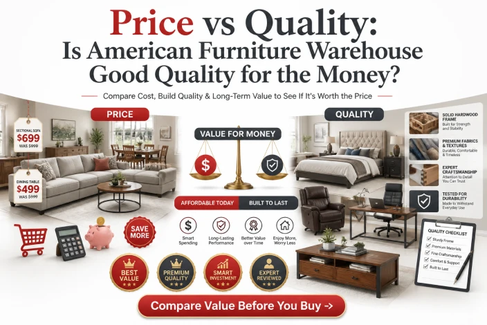American furniture warehouse good quality comparison showing furniture value, build quality, pricing, and long-term durability.