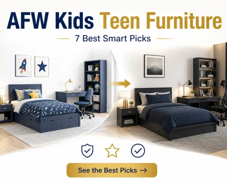Bright kids teen furniture bedroom with colorful bunk bed and teen study desk