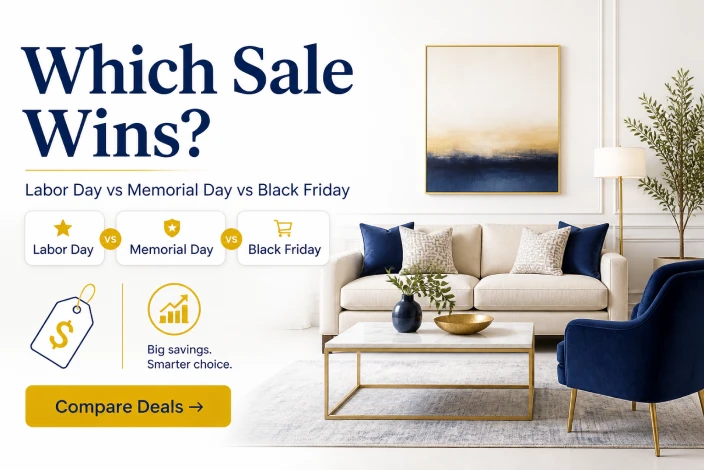 American furniture labor day sale comparison with Memorial Day and Black Friday furniture deals to find the best savings time.